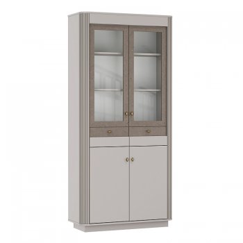 Шкаф витрина 34.05 Фантазия кашемир (Олмеко) в Екатеринбурге - mebel-e96.ru | фото