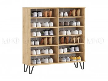 Обувница Флэш крафт/белый (Миф) в Екатеринбурге - mebel-e96.ru