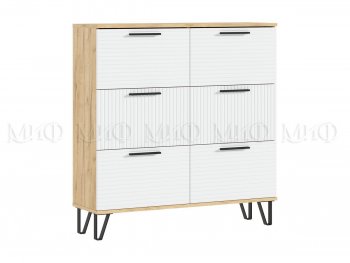 Обувница Флэш крафт/белый (Миф) в Екатеринбурге - mebel-e96.ru