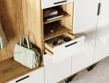 Прихожая Флэш модульная, крафт/белый (Миф) в Екатеринбурге - mebel-e96.ru