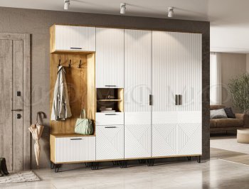 Прихожая Флэш модульная, крафт/белый (Миф) в Екатеринбурге - mebel-e96.ru