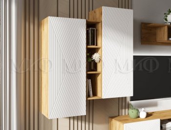 Стенка Флэш крафт/белый (Миф) в Екатеринбурге - mebel-e96.ru