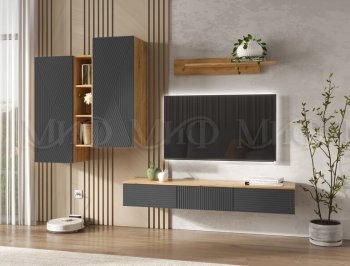 Стенка Флэш комп.2 крафт/графит (Миф) в Екатеринбурге - mebel-e96.ru