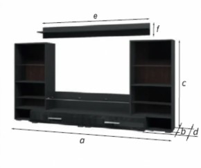 Стенка Домино Черный Глянец (БМ) в Екатеринбурге - mebel-e96.ru