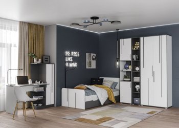 Шкаф 1 дв. Грей (УНИ) (МЛК) в Екатеринбурге - mebel-e96.ru