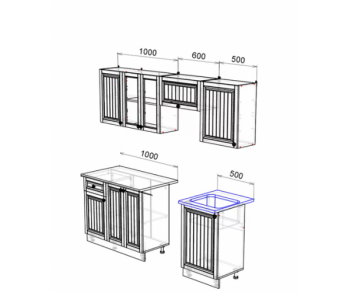 Кухонный гарнитур Хозяюшка 2100 Трюфель (Эра) в Екатеринбурге - mebel-e96.ru