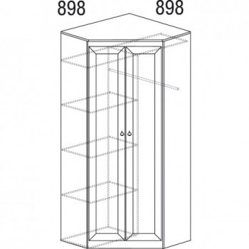 Шкаф угловой Инна 606 денвер темный (Яна) в Екатеринбурге - mebel-e96.ru