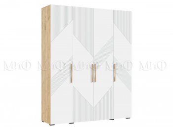 Шкаф 1800 мм Ирис с антресолью крафт/белый (Миф) в Екатеринбурге - mebel-e96.ru