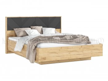 Кровать парящая Ирис крафт/графит с подсветкой (Миф) в Екатеринбурге - mebel-e96.ru