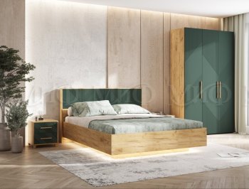 Кровать парящая Ирис крафт/грин (Миф) в Екатеринбурге - mebel-e96.ru