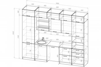 Кухонный гарнитур Жасмин экстра 5 3000 мм (Герда) в Екатеринбурге - mebel-e96.ru