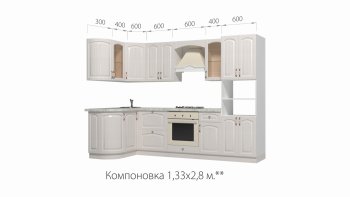 Кухонный гарнитур Кантри 1330*2800 мм в Екатеринбурге - mebel-e96.ru