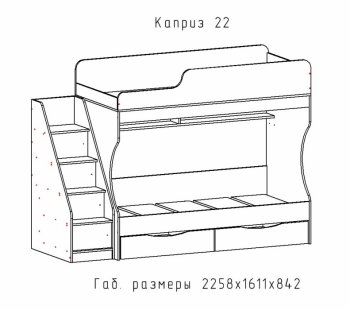 Кровать двухъярусная Каприз-22 (АстридМ) в Екатеринбурге - mebel-e96.ru