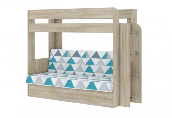 Кровать 2-х ярусная с диваном Карамель 75 сонома (NILS MINT) в Екатеринбурге - mebel-e96.ru