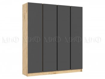 Шкаф 2000 мм 4-х ств. Келвин дуб золотой/графит (Миф) в Екатеринбурге - mebel-e96.ru