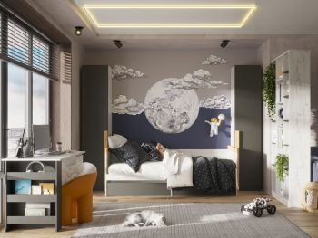 Кровать детская Кент-1 секция № 1 (Росток) в Екатеринбурге - mebel-e96.ru