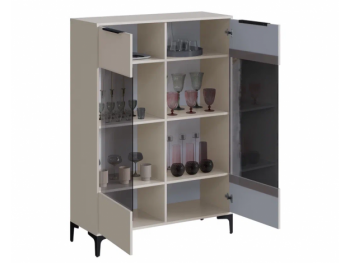 Шкаф со стеклом Кимберли кашемир (Handis) в Екатеринбурге - mebel-e96.ru