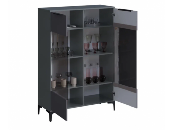 Шкаф со стеклом Кимберли графит (Handis) в Екатеринбурге - mebel-e96.ru