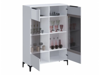 Шкаф со стеклом Кимберли белый (Handis) в Екатеринбурге - mebel-e96.ru