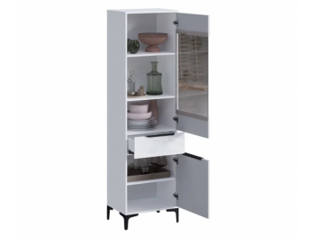 Пенал 550 мм со стеклом Кимберли белый (Handis) в Екатеринбурге - mebel-e96.ru