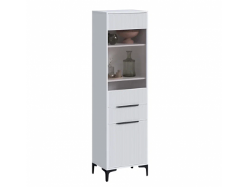 Пенал 550 мм со стеклом Кимберли белый (Handis) в Екатеринбурге - mebel-e96.ru