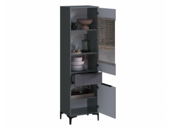 Пенал 550 мм со стеклом Кимберли графит (Handis) в Екатеринбурге - mebel-e96.ru