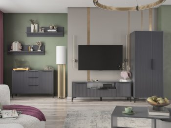 Стенка Кимберли графит, модульная (Handis) в Екатеринбурге - mebel-e96.ru