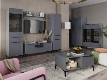 Стенка Кимберли графит, модульная (Handis) в Екатеринбурге - mebel-e96.ru