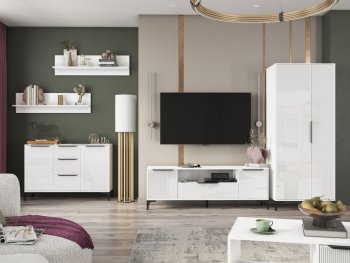 Стенка Кимберли белый, модульная (Handis) в Екатеринбурге - mebel-e96.ru