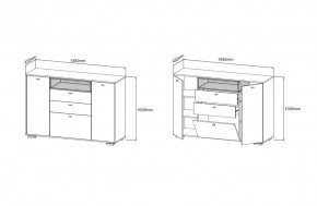 Комод ЛАНС К303, Дуб бунратти, белый/Белый (ДСВ) в Екатеринбурге - mebel-e96.ru