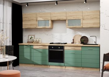 Кухонный гарнитур 3000 мм Кремона фисташка (Росток) в Екатеринбурге - mebel-e96.ru