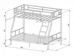 Кровать двухъярусная Гранада-1 140 Черный в Екатеринбурге - mebel-e96.ru