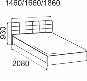 Кровать интерьерная Лита с латами 1600*2000 в Екатеринбурге - mebel-e96.ru