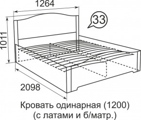 Кровать с латами Виктория 1400*2000 в Екатеринбурге - mebel-e96.ru