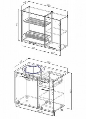 Кухонный гарнитур Лофт 1000 в Екатеринбурге - mebel-e96.ru