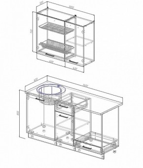 Кухонный гарнитур Лофт 1600 в Екатеринбурге - mebel-e96.ru