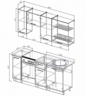 Кухонный гарнитур Лофт 1800 в Екатеринбурге - mebel-e96.ru