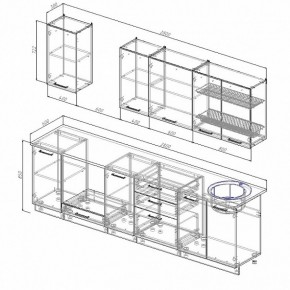 Кухонный гарнитур Шампань 2800 в Екатеринбурге - mebel-e96.ru