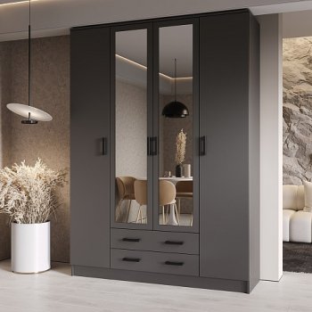 Шкаф Квадро 1600 мм Графит (Эра) в Екатеринбурге - mebel-e96.ru