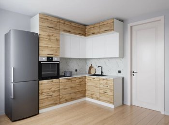 Кухонный гарнитур угловой Лада 2200*1700 мм (Санвут) в Екатеринбурге - mebel-e96.ru