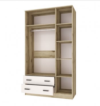 Шкаф Лагуна с антресолью делано/белый (Текс) в Екатеринбурге - mebel-e96.ru