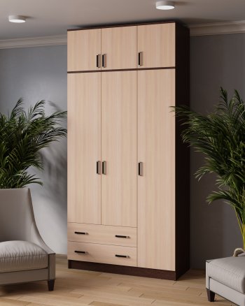Шкаф Лагуна с антресолью венге/дуб (Текс) в Екатеринбурге - mebel-e96.ru