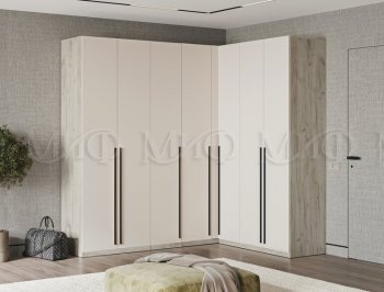 Гардеробная/шкаф 2200*1706 мм Ларго №3 дуб крафт серый/кашемир (Миф) в Екатеринбурге - mebel-e96.ru