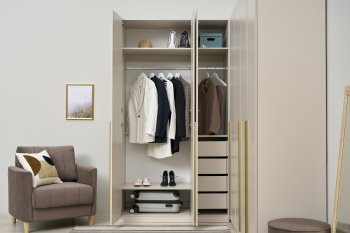 Гардеробная/шкаф 2200*1706 мм Ларго №3 Кашемир (Миф) в Екатеринбурге - mebel-e96.ru