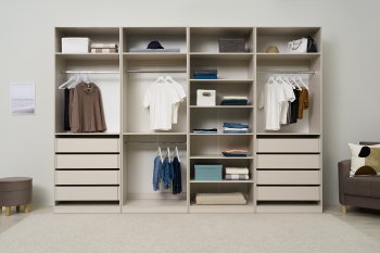 Гардеробная/шкаф 3200 мм Ларго №2 открытая Кашемир (Миф) в Екатеринбурге - mebel-e96.ru