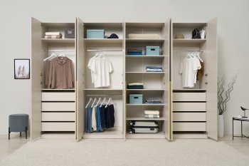 Гардеробная/шкаф 3200 мм Ларго №2 Кашемир (Миф) в Екатеринбурге - mebel-e96.ru