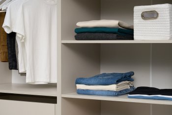 Гардеробная/шкаф 4000 мм Ларго №1 открытая Кашемир (Миф) в Екатеринбурге - mebel-e96.ru