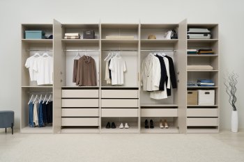 Гардеробная/шкаф 4000 мм Ларго №4 Кашемир (Миф) в Екатеринбурге - mebel-e96.ru