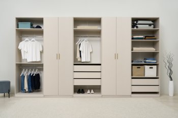 Гардеробная/шкаф 4000 мм Ларго №4 Кашемир (Миф) в Екатеринбурге - mebel-e96.ru