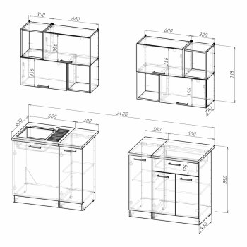 Кухонный гарнитур Лариса макси 5 1800 мм (Герда) в Екатеринбурге - mebel-e96.ru